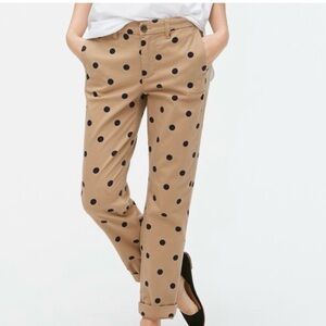 J. Crew Factory Tan Polka Dot Chinos